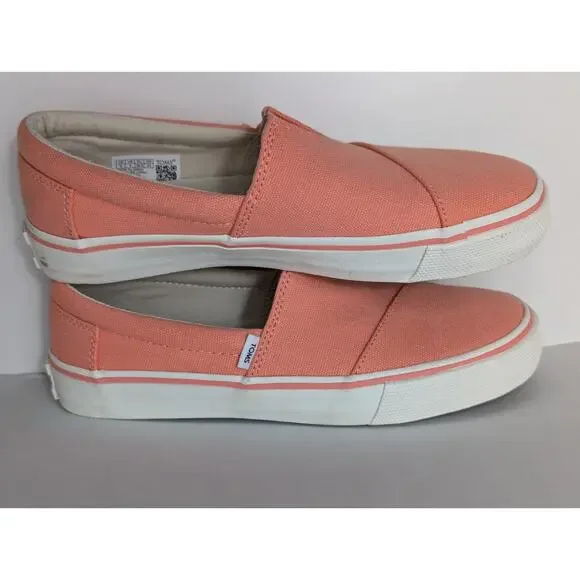 TOMS Alpargata Fenix Slip-On Peach Pink Canvas Women's Size 6 NWOB - Picture 8 of 10